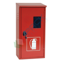 Cassetta porta estintore da 6 Kg CO², con vetro di ispezione, Mis. 315 L x 215 P x 640 H mm, chiusura con serratura a cilindro, colore rosso RAL 3000