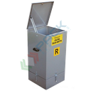 Contenitore raccolta filtri olio esausto, in acciaio zincato, capacità 250 Lt, Mis. 500 L x 500 P x 1000 H mm, colore zincato