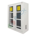 Armadio di sicurezza per lo stoccaggio di prodotti chimici, serie base, Mis. 1140 L x 600 P x 1600 H mm, 2 ante in vetro