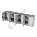 Container modulare con porta a battente per lo stoccaggio esterno con vasca di contenimento 5400 Lt, stoccaggio 16 IBC / 48 fusti / 16 posti pallet