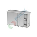 Container in lamiera grecata con porte scorrevoli per lo stoccaggio esterno con vasca di contenimento 2900 Lt, stoccaggio 8 IBC / 24 fusti / 8 posti pallet