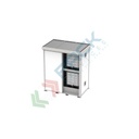 Container coibentato con pannelli EI120 con porte scorrevoli per lo stoccaggio esterno con vasca di contenimento 1500 Lt, stoccaggio 4 IBC / 12 fusti / 4 posti pallet