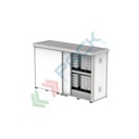 Container coibentato con pannelli EI120 con porte scorrevoli per lo stoccaggio esterno con vasca di contenimento 2900 Lt, stoccaggio 8 IBC / 24 fusti / 8 posti pallet