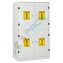 Armadio di sicurezza per lo stoccaggio di prodotti chimici non infiammabili, Mis. 1200 L x 600 P x 1950 H mm, 4 porte cieche e 4 scomparti