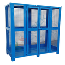 Deposito bombole gas in acciaio al carbonio verniciato, ideale per lo stoccaggio di 18/24 bombole, Mis. 2200 L x 1000 P x 2100 H mm, con basamento e rampa, colore blu RAL 5010