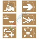 Dime per segnaletica di sicurezza orizzontale, in cartone rinforzato, Kit INDUSTRIA