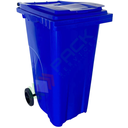 Bidone spazzatura per la raccolta differenziata rifiuti, capacità 240 Lt, certificato UNI EN 840, per uso esterno, colore blu