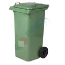 Bidone spazzatura per la raccolta differenziata rifiuti, capacità 240 Lt, certificato UNI EN 840, per uso esterno, colore verde