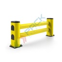 Guardrail di protezione della testata dello scaffale a due traversi, Mis. 1100 L x 500 H mm, colore giallo RAL 1018