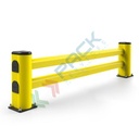 Guardrail di protezione della testata dello scaffale a due traversi, Mis. 2400 L x 500 H mm, colore giallo RAL 1018