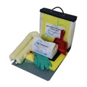 Kit di pronto intervento per carrelli elevatori, portatile, capacità assorbimento 12,5 Lt, confezionato in borsa con maniglia e cerniera