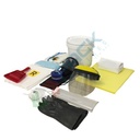 Kit di pronto intervento per rischio chimico, capacità assorbente 10 Lt, confezionato in secchio con manico
