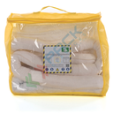Kit di pronto intervento per oli ed idrocarburi, portatile, capacità assorbimento 60 Lt, confezionato in borsetta trasparente