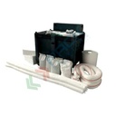 Kit di pronto intervento per oli ed idrocarburi, carrellato, capacità assorbimento 570 Lt, confezionato in cassa pallet con ruote