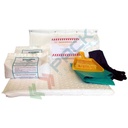 Kit di pronto intervento per oli ed idrocarburi, portatile, capacità assorbimento 15 Lt, confezionato in busta in PLT compatta economica, adatto per assorbimento e pulizia