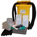 Kit di pronto intervento universale, carrellato, capacità assorbimento 220 Lt, confezionato in bidone con ruote