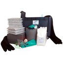 Kit di pronto intervento universale, carrellato, capacità assorbimento 390 Lt, confezionato in cassa pallet con coperchio