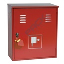 Cassetta per idrante UNI70, Mis. 550 L x 265 P x 640 H mm, chiusura sigillabile o luchettabile in zama, colore rosso RAL 3000