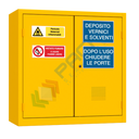 Armadio di sicurezza per lo stoccaggio e contenimento di prodotti infiammabili, 2 ante cieche, Mis. 1000 L x 450 P x 1000 H mm, colore giallo