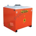 Stazione di stoccaggio per oli esausti, in acciaio, senza coperchio, capacità 300 Lt, base di appoggio 4 piedi