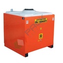 Stazione di stoccaggio per oli esausti, in acciaio, senza coperchio, capacità 500 Lt, base di appoggio 4 piedi