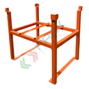 Supporto sovrapponibile orizzontale in acciaio, ideale per 1 fusto olio 200 Lt, colore arancione RAL 2004