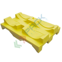 Supporto sovrapponibile orizzontale in plastica (PE), ideale per 2 fusti olio 200 Lt, colore giallo