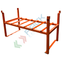 Supporto sovrapponibile orizzontale in acciaio, ideale per 3 fusti olio 60 Lt, colore arancione RAL 2004