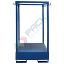 Struttura porta Big Bag, in acciaio verniciato blu, con vasca di contenimento, capacità 1000 Lt