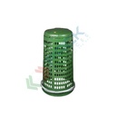 Trespolo per la raccolta differenziata rifiuti, capacità 110 Lt, coperchio con cerniera, anello portasacco e pedale, colore verde