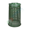 Trespolo per la raccolta differenziata rifiuti, capacità 130 Lt, coperchio con cerniera e anello portasacco, colore verde