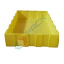 Vasca di contenimento liquidi in plastica (PE) senza griglia, ideale per usi generici, volume di raccolta 200 Lt, Mis. 800 L x 1200 P x 220 H mm, colore giallo