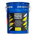Vernice spartitraffico ad asciugatura rapida ideale per segnaletica stradale, fusto da 5 Kg, colore giallo RAL 1023