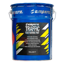 Vernice spartitraffico ad asciugatura rapida ideale per segnaletica stradale, fusto da 5 Kg, colore nero RAL 9017