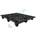 Pallet in plastica riciclata (PP), Mis. 1000 L x 1200 P x 143 H mm, con 9 piedi, piano forato, portata statica 1300 Kg, portata dinamica 800 Kg