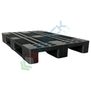 Pallet in plastica riciclata (PP), Mis. 800 L x 1200 P x 150 H mm, con 3 traverse, piano forato, portata statica 5000 Kg, portata dinamica 1500 Kg, portata su scaffale 600 Kg