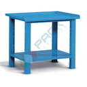 Banco da lavoro piano in acciaio con gambe fisse, Mis. 1031 L x 704 P x 887 H mm, colore blu