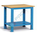 Banco da lavoro piano in legno con gambe fisse, Mis. 1024 L x 750 P x 882 H mm, colore blu