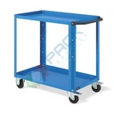 Carrello da officina in lamiera, Mis. 908 L x 515 P x 819 H mm, 2 ripiani, colore blu RAL 5012