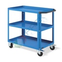 Carrello da officina in lamiera, Mis. 908 L x 515 P x 819 H mm, 3 ripiani, colore blu RAL 5012
