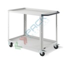 Carrello da officina in lamiera, Mis. 1028 L x 615 P x 819 H mm, 2 ripiani, colore grigio RAL 7035