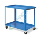 Carrello da officina in lamiera, Mis. 1028 L x 615 P x 819 H mm, 2 ripiani, colore blu RAL 5012
