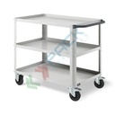 Carrello da officina in lamiera, Mis. 1028 L x 615 P x 846 H mm, 3 ripiani, colore grigio RAL 7035