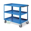 Carrello da officina in lamiera, Mis. 1028 L x 615 P x 846 H mm, 3 ripiani, colore blu RAL 5012