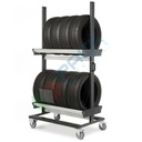 Carrello porta pneumatici in lamiera, Mis. 1067 L x 668 x 1965 H mm, colore grigio antracite RAL 7016