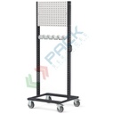 Carrello per imbracature in lamiera, Mis. 761 L x 668 x 1965 H mm, con pannello forato, colore grigio antracite RAL 7016
