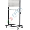 Carrello per imbracature in lamiera, Mis. 1067 L x 668 x 1965 H mm, con pannello forato, colore grigio antracite RAL 7016