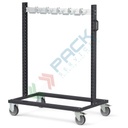 Carrello per imbracature in lamiera, Mis. 1067 L x 668 x 1357 H mm, colore grigio antracite RAL 7016