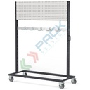 Carrello per imbracature in lamiera, Mis. 1552 L x 668 x 1965 H mm, con pannello forato, colore grigio antracite RAL 7016