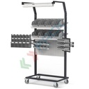 Carrello lean production, Mis. 2513 L x 850 x 2267 H mm, multiaccessoriato, colore grigio antracite RAL 7016